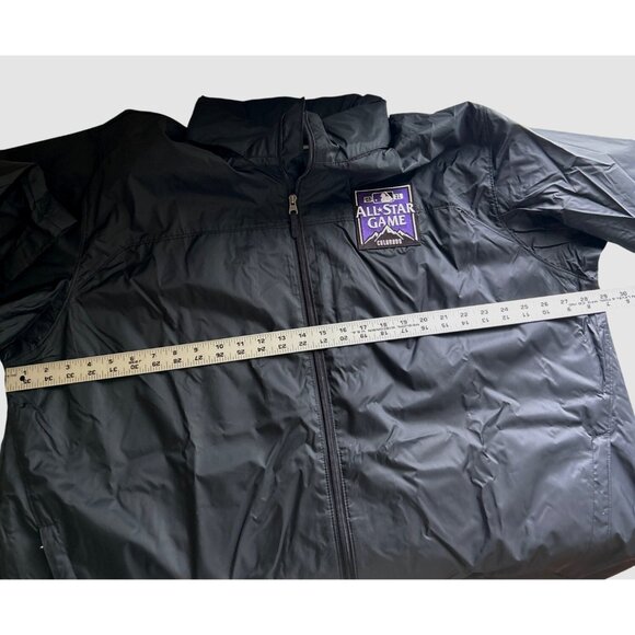 Columbia XXL 2021 All-Star Game Colorado Black Windbreaker Jacket Hidden Hood - Picture 6 of 8
